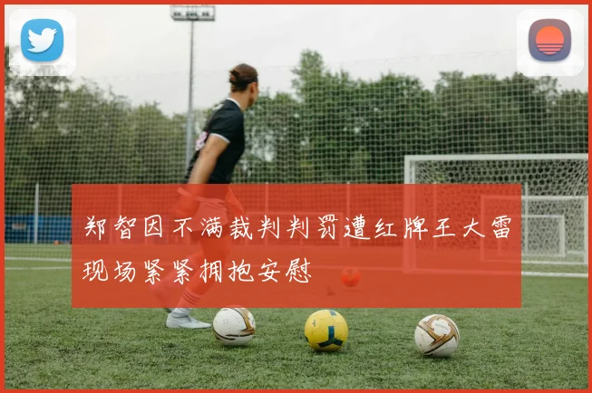 郑智因不满裁判判罚遭红牌王大雷现场紧紧拥抱安慰